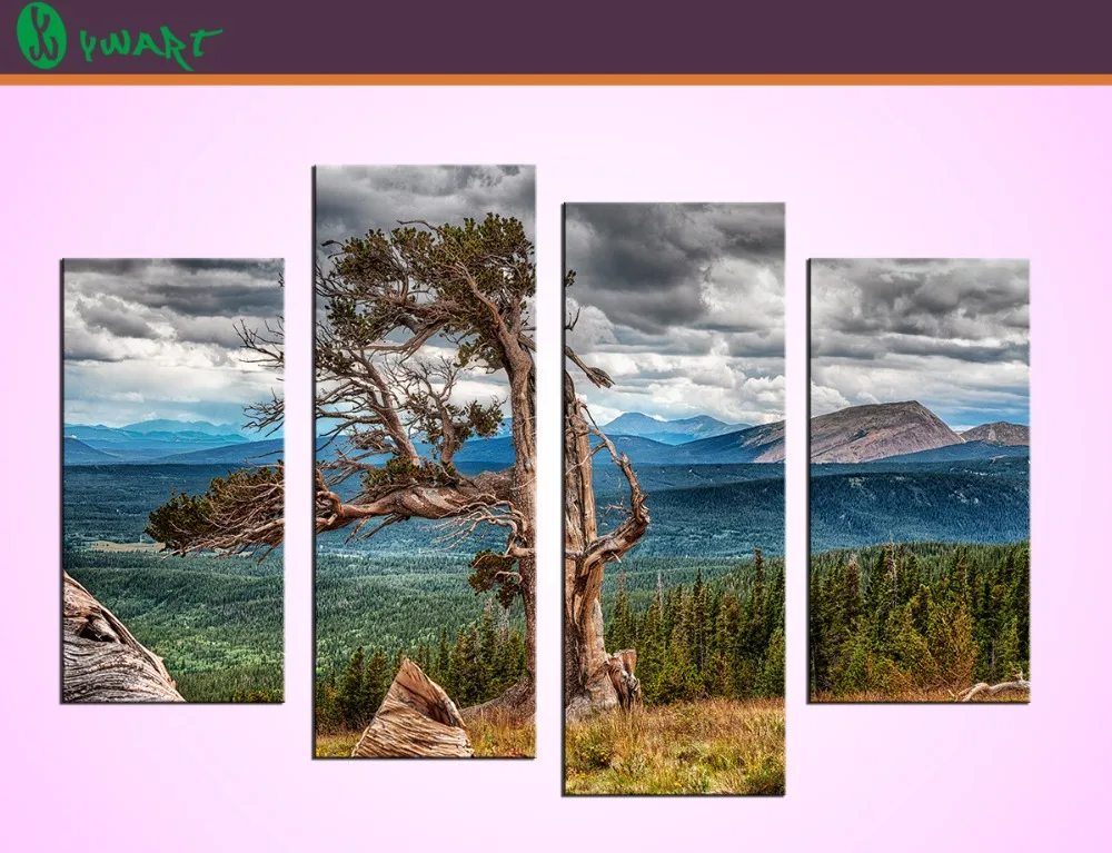 4 шт. ветреный хребет щетина настенная живопись Печать на холсте для идеи