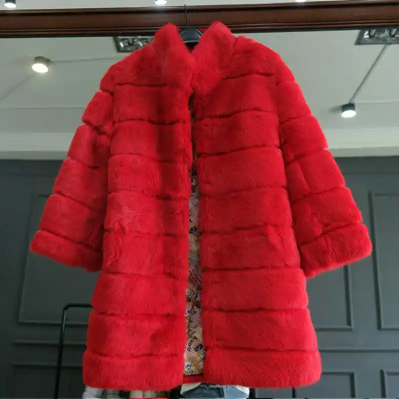 

Wave cut natural rabbit fur jackets women stand collar whole skin real fur coats outerwear plus size M - 6XL 2019 autumn winter