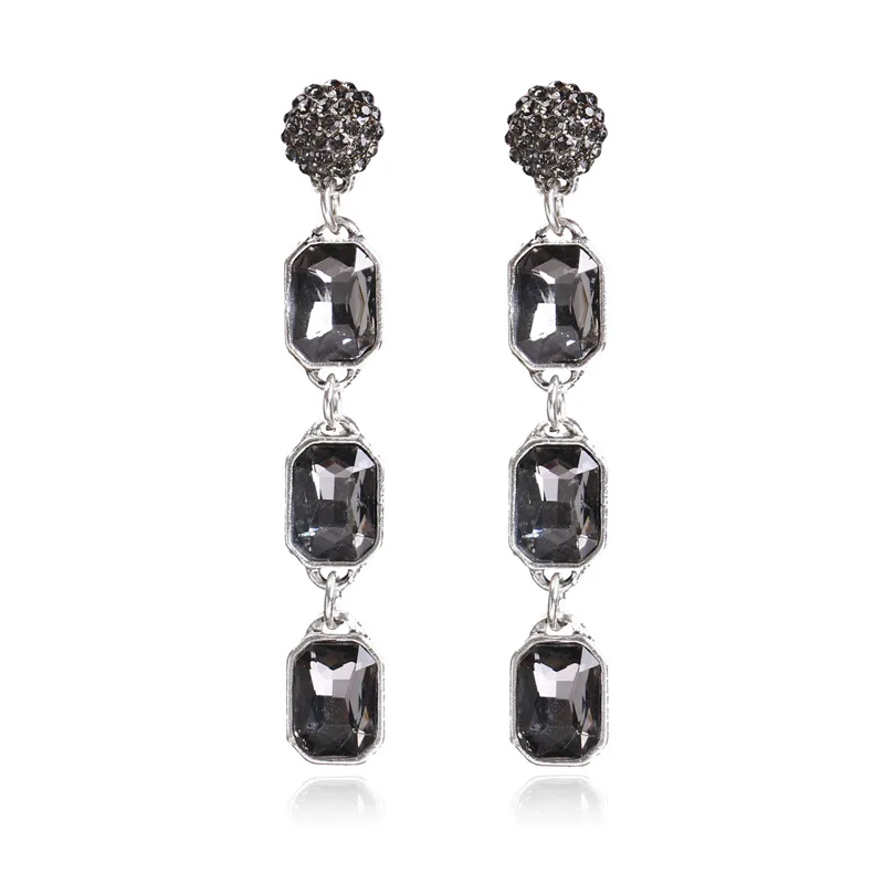 YONGMAN Exquisite Vintage Crystal Rhinestone Baroque Earring European Fashion Green Red Long Drop Earrings Jewelry For Women | Украшения и