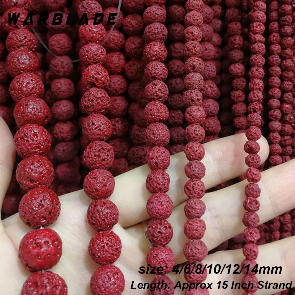 Бусины WBL из натурального черного вулканического камня зеленые круглые бусины