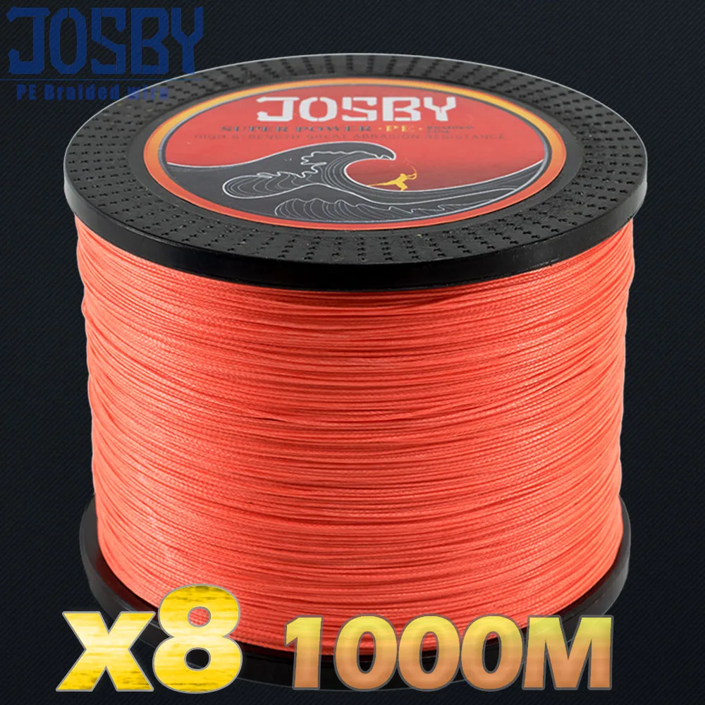 JOSBY 8 нитей плетеная рыболовная леска 1000 м мультифиламентная зимняя для озерной