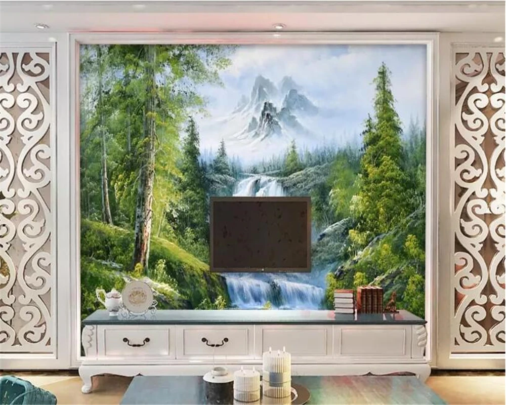3d обои beibehang фэнтези улучшенная фотография водопад снег Горный пейзаж картина