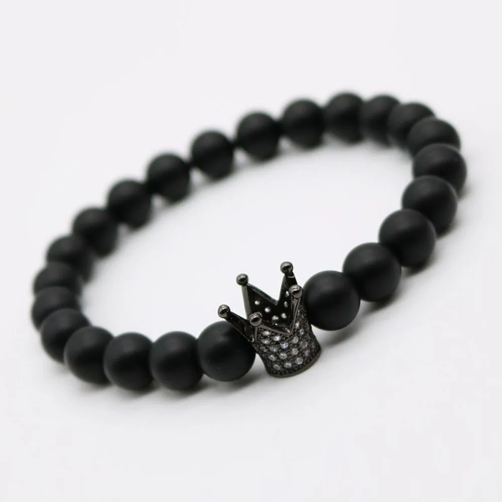 (10 шт./лот) мужской браслет из нержавеющей стали с микро-закрепкой CZ короной Анил