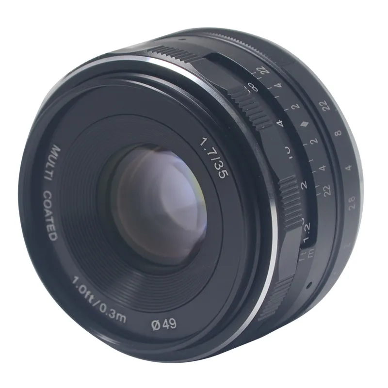 Mcoplus Meike 35 мм f1.7 Prime объектив с фиксированным ручным фокусом с большой апертурой для Canon EF-M крепление беззеркальных APS-C EOS камера M1 M2 M3