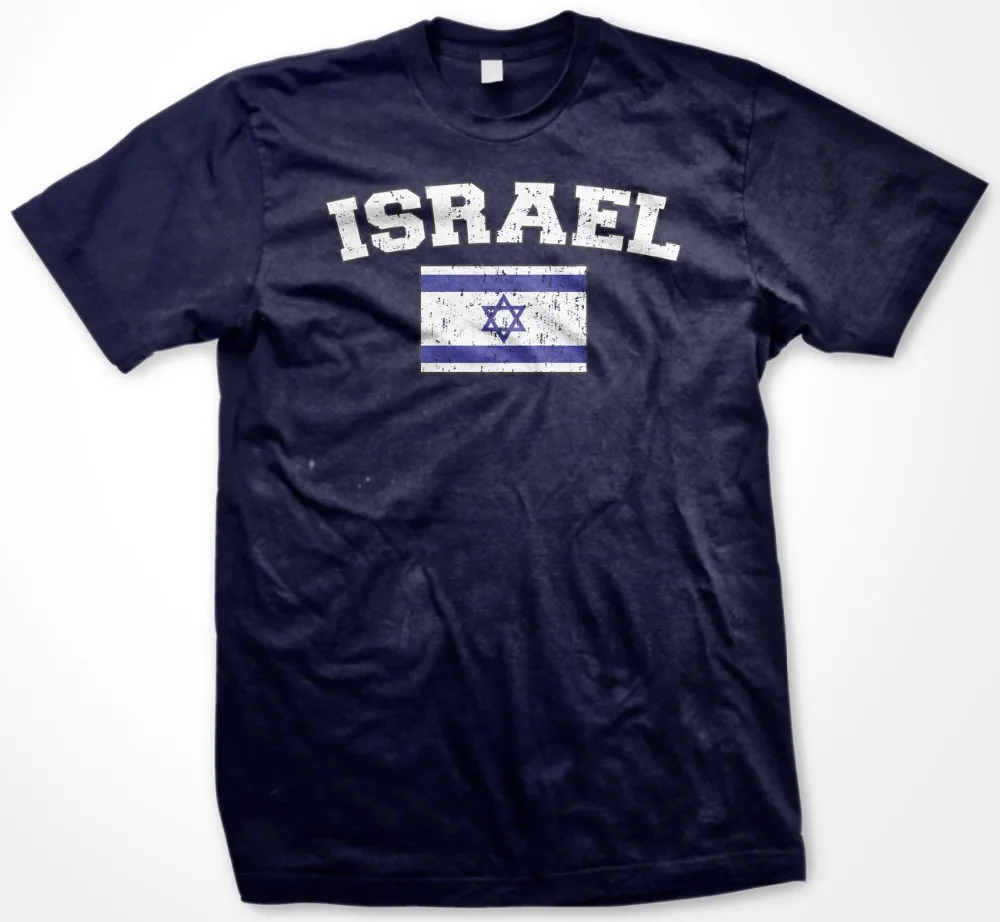 

Israel Distressed Israeli Pride Flag Soccer Men T Shirt 2019 Summer 100% Cotton Fashion Trends Leisure T Shirt Logo