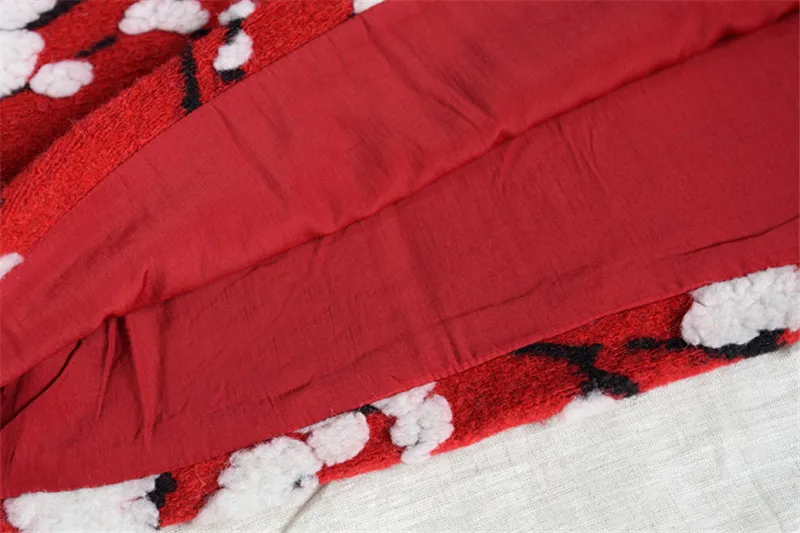 Зимние платья 2020 женские винтажные жаккардовые с цветами сливы свободное