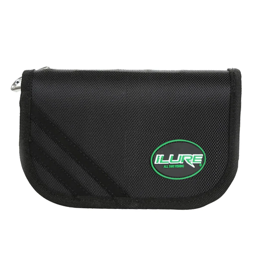 BK Outdoor Fishing Bag Portable Fishing Lure Container Bag For Spoon Lure Large Capacity Zipper Storage Case - Цвет: BK