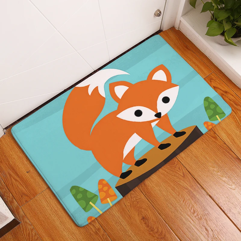 Фланелевые коврики с принтом лисы и совы для спальни гостиной ковры мультяшным