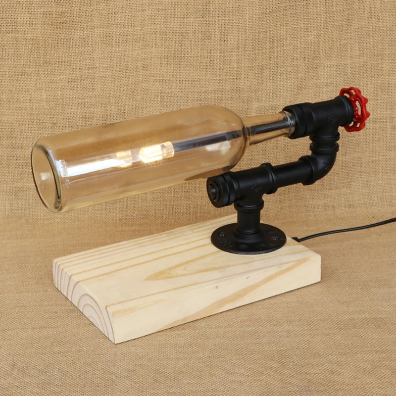 Современный абажур бутылка включает в себя G4 Настольная лампа с переключателем