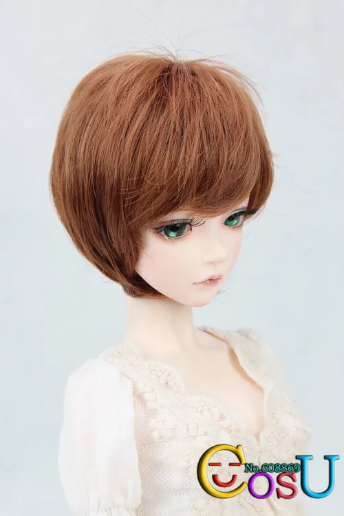 Горячая распродажа 1/3 1/4 1 / 6 Dollfie куклы BJD SD парик коричневый короткие волосы