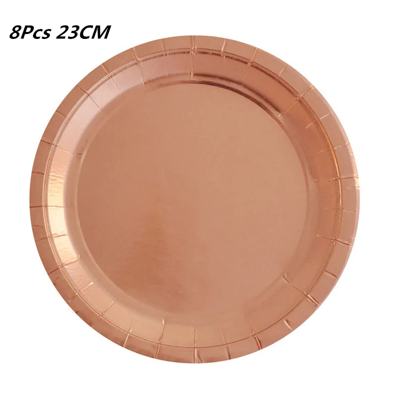 Rose Gold Disposable Tableware Sets Pineapple Plate Flamingo Straws Cup Summer Hawaii Party Supplies Birthday Wedding Decoration | Дом и сад