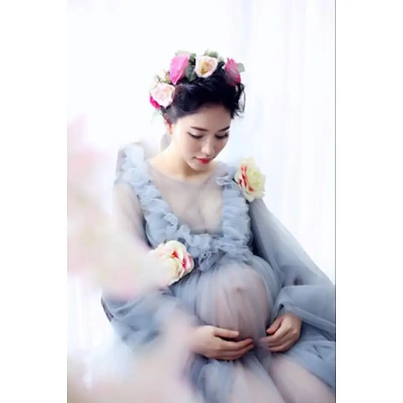 Реквизит для фотосъемки беременных модные длинные платья Одежда кружевное