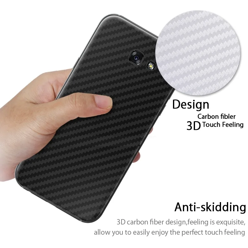 3D углеродного волокна защитная пленка на заднюю часть для Samsung Galaxy A3 A5 A7 2017 2016 A8