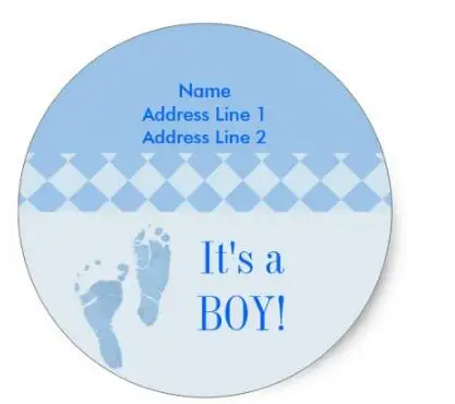 

1.5inch Round Address Label Blue Baby Feet Baby Shower Classic Round Sticker