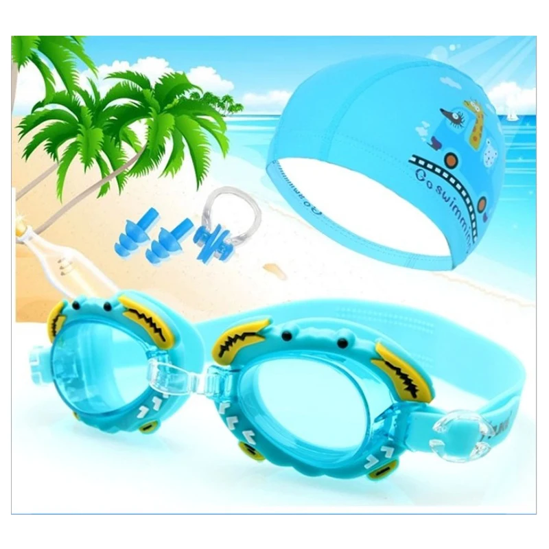 Комплект детских плавательных очков водонепроницаемые противотуманные с
