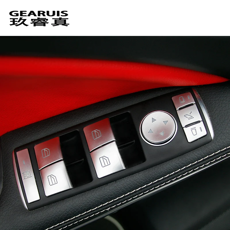 

Автостайлинг стеклоподъемник кнопки крышка наклейка Блестки для Mercedes Benz CLA GLA ML GL GLE GLS A/B/C/E аксессуары класса