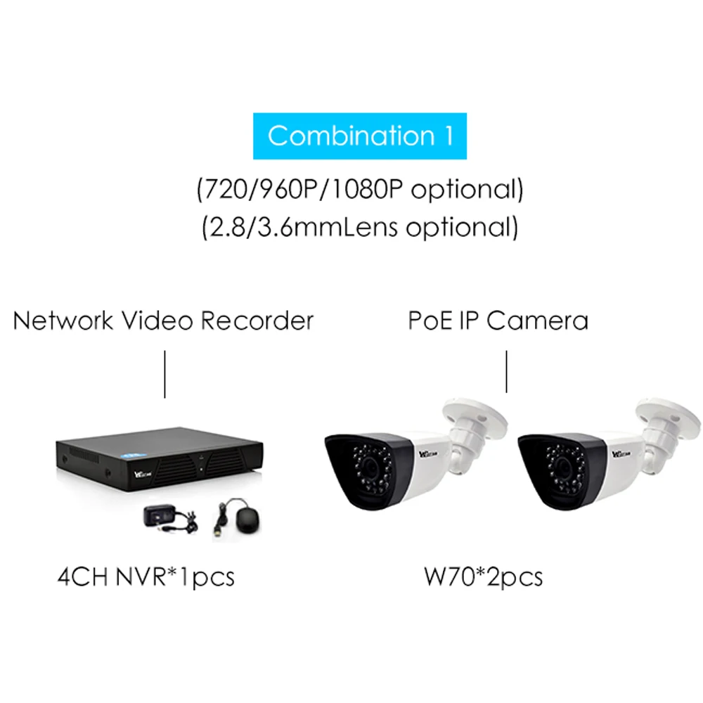Wistino CCTV PoE ip-камера XMeye наблюдения NVR комплекты 720P 960P 1080P наружная система