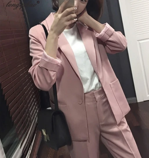 Брендовый Женский комплект из 2 предметов женские деловые костюмы черный брючный