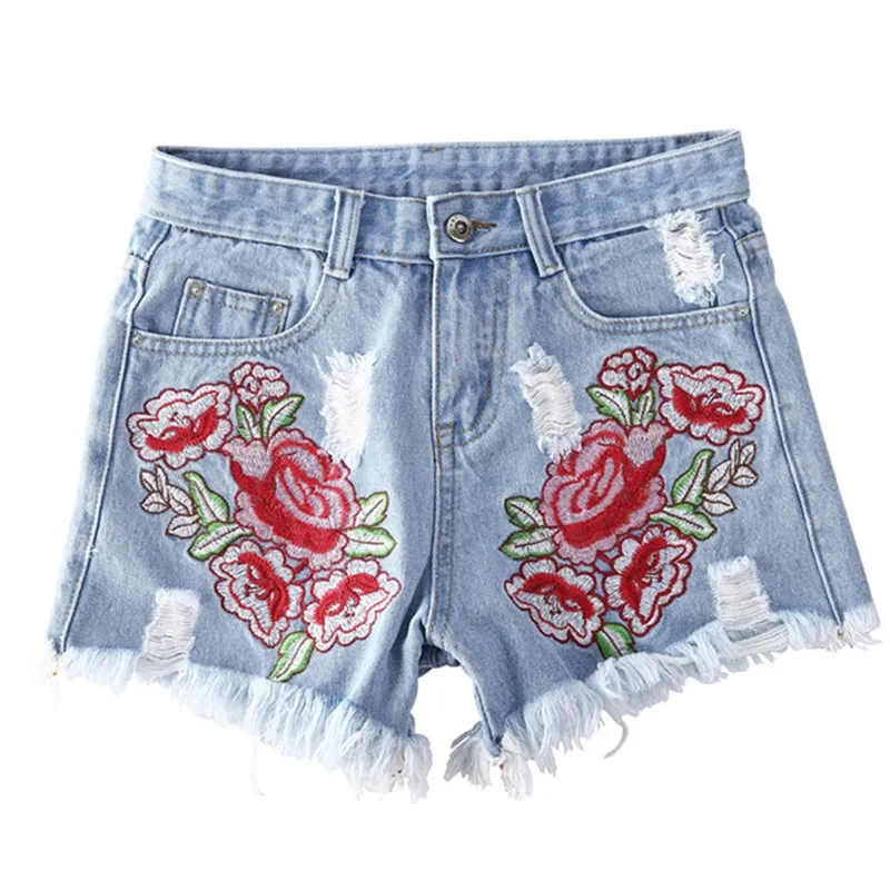 Модные женские летние джинсы с цветочной вышивкой и кисточками высокой талией
