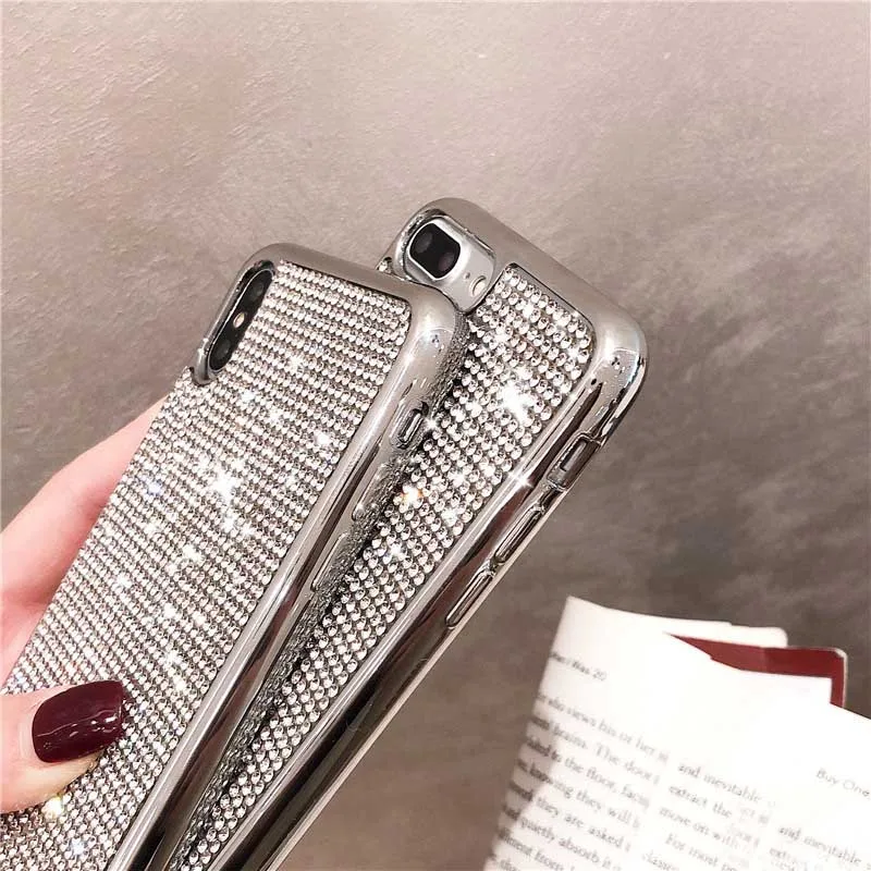 JIBAN New Luxury Rhinestone Phone Case for Iphone X Mobile Shell XR Trendy XS XSMAX 7P 6 6s Soft 8plus |