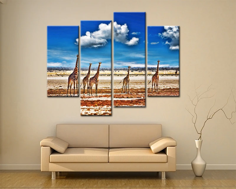 Картина на холсте с изображением жирафа 4 шт.|oil painting|wall decor picturecanvas painting |