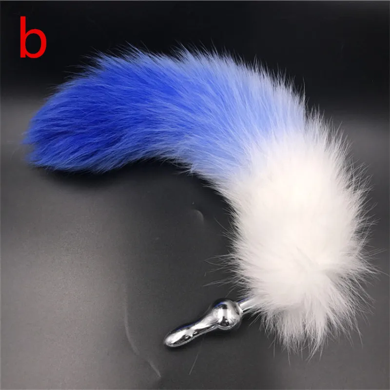 2 Style Stainless Steel Anal Plug Tails Butt Blue White Animal Tail Anus Bead Masturbator Sex Toys for Women H8-5-159G | Красота и