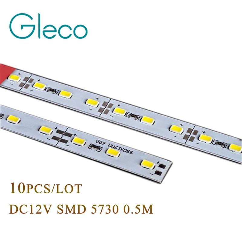 10 шт. сверхяркий светодиодный светильник 12 в пост. Тока 5730 SMD 5630 50 см 36 алюминиевый