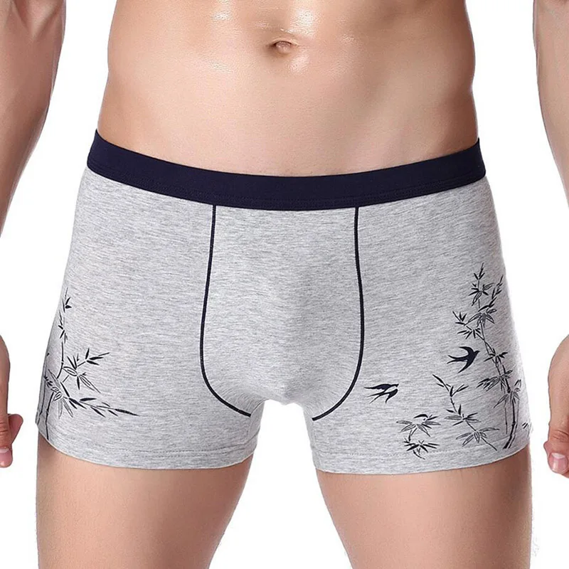 Navy Blue BllooBeell, хлопковые шорты, мужское нижнее белье, боксеры, сексуальный рисунок, бамбуковый дизайн, мужские шорты-боксеры из модала, размер XL/XXLXXXL - Цвет: Navy Blue