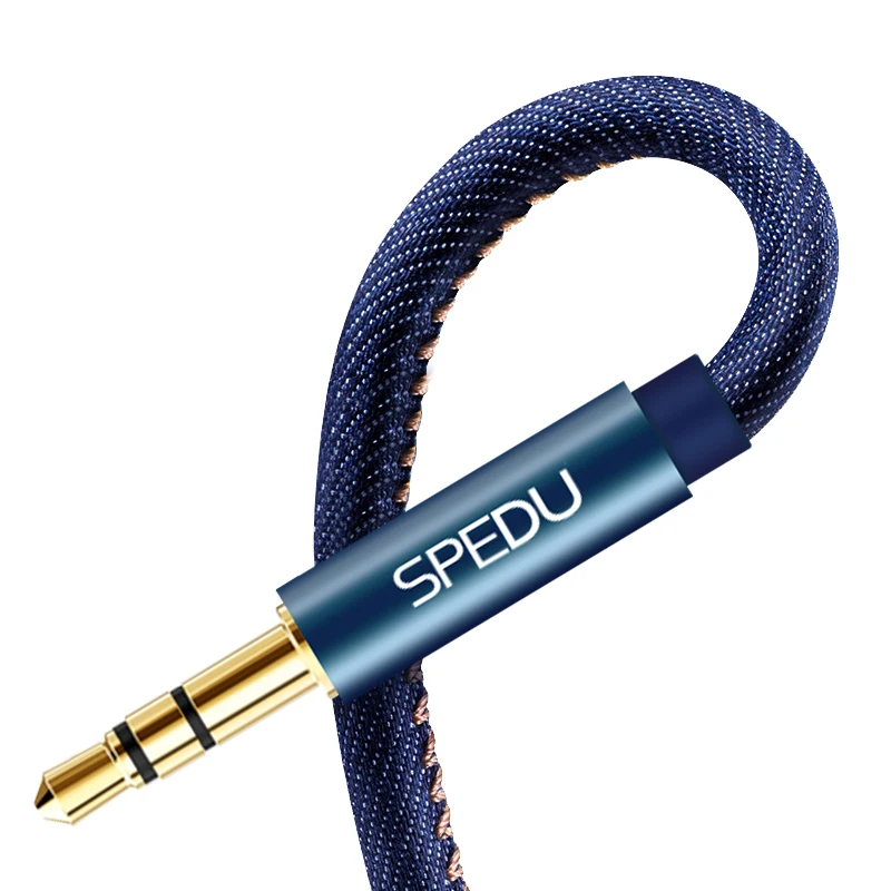 Spedu 3.5 мм Aux кабель для автомобилей Позолоченные аудио Jack мужчина акустический