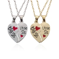 2 pcsset best sisters pendant necklaces big little sister borken heart necklace best friends forever bff for girls women
