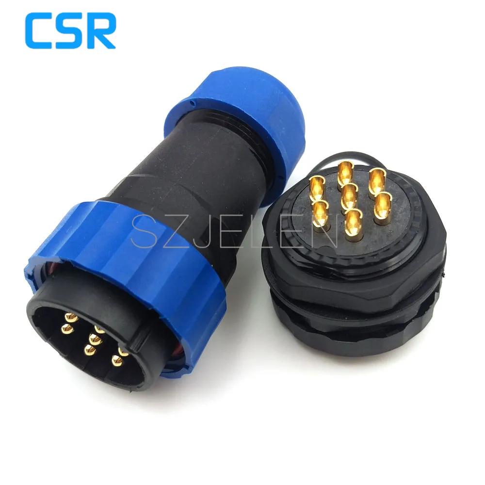 SD28TP-ZM, водонепроницаемые 7-контактные разъемы, Кабельная вилка и гнездо, IP67, промышленный панельный кабель, водонепроницаемый разъем, 7-контактный