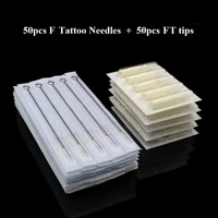 50pcs 579111315f size tattoo needles and 50pcs 579111315f size white disposable tattoo tips tattoo kit free shipping