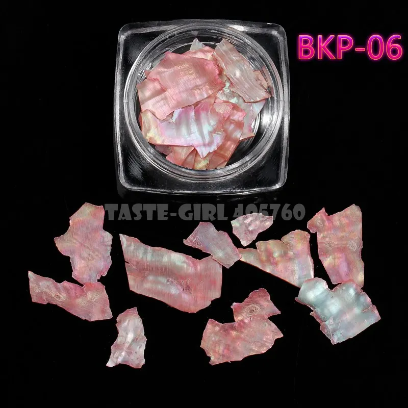 BKP06 1 баночка красочные 3D нерегулярные Абалон натуральный морской оболочки осколки текстуры Блестки для нейл Арта(искусство украшения ногтей) наклейка ломтик DIY Советы - Цвет: BKP06
