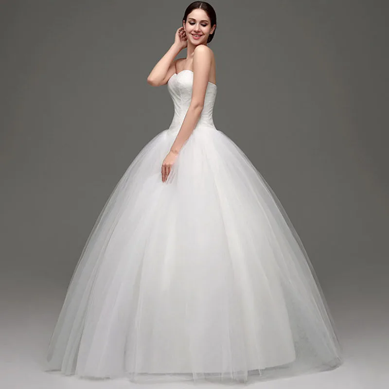 iLoveWedding White/Ivory Ball Gown Wedding Dresses Sweetheart Off the Shoulder Tulle Lace Floor-Length Bridal Gowns 28241 | Свадьбы и