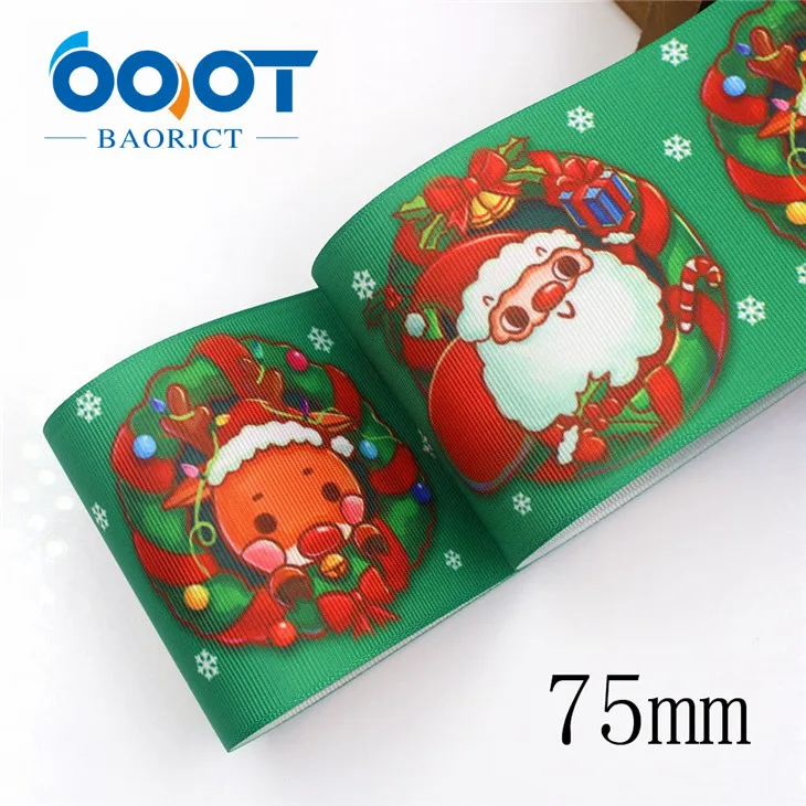 G-18925-1196 OOOT BAORJCT G-18925-1189, 25 мм/38 мм/75 мм 10 ярдов Рождество Ленты Термотрансферная печатная корсажная лента, DIY аксессуары для одежды - Цвет: G-18925-1196