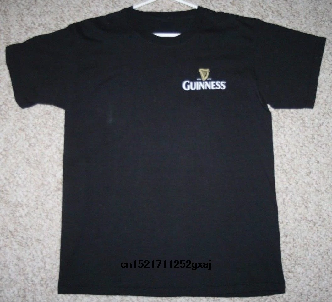 Возьмите Для мужчин футболка большой SS Guinness черный белый цвет Crewneck Футболка fortnite