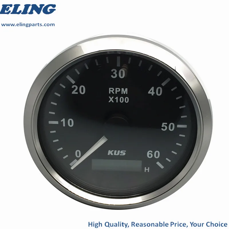 KUS 85 мм Тахометр RPM Датчик Оборотов с часовым измерителем 0-6000 об/мин 12В/24В красной