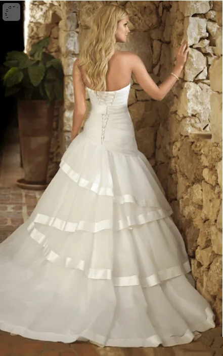 Новое Прибытие русалка свадебные платья 2016 милая pleat органзы бисером Robe de mariage