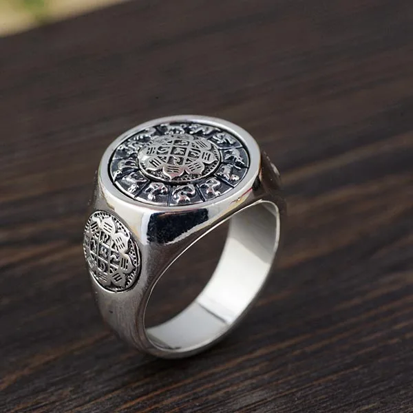 Silver BALMORA 925 пробы Серебряный вращающийся сплетни буддийские перстни для женщин леди мужчин вечерние винтажные модные украшения Anillos SY22054 - Цвет основного камня: Silver