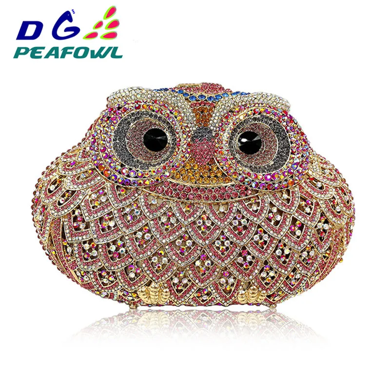 3D Animal Women Owl Bags Ladies Evening Bag Fashion sleeping bag Prints Clutches Female Party Ppen Pocket Crystal Purses