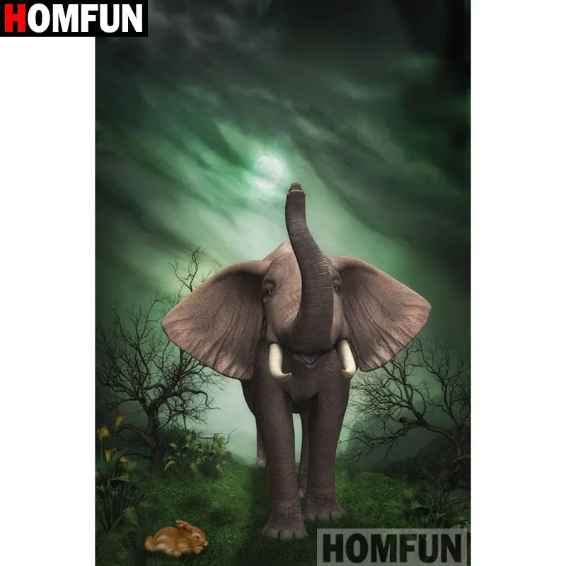 Алмазная живопись HOMFUN слон алмазная вышивка с полными квадратными/круглыми