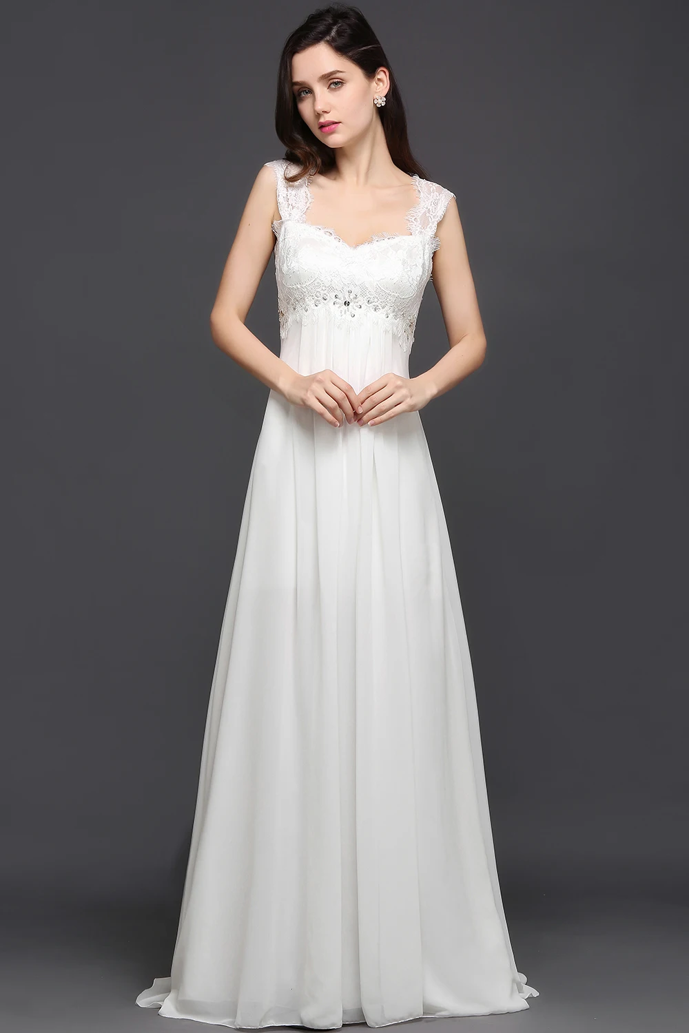 MisShow Новое поступление простой кружевное пляжное Boho свадебный наряд 2019 шифон