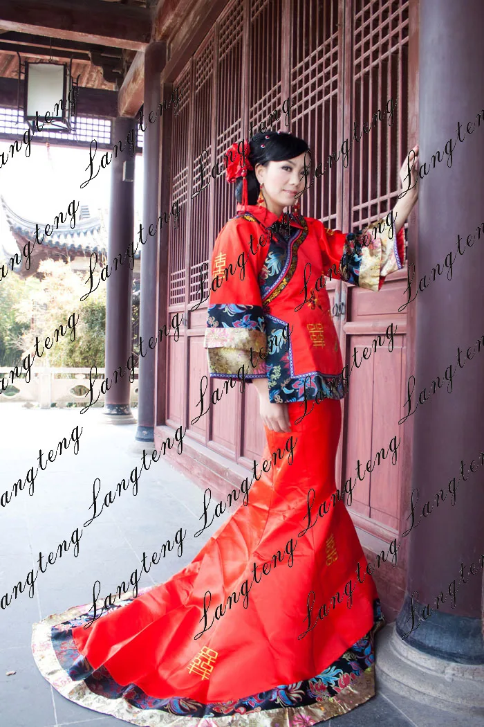 New Chinese Ancient Clothing Show Pratensis Suit Costume Wedding Dress Bride Chinese Style Wedding Dress Marriage