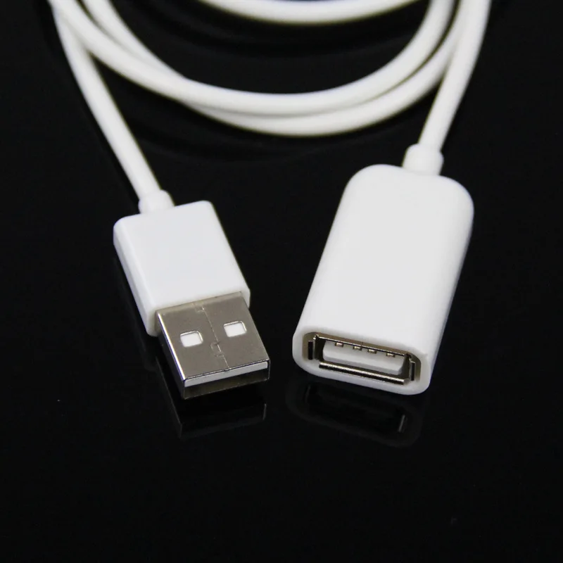Новый 50 см белый ПВХ металлический Удлинитель USB 2 0 штекер гнездо кабель
