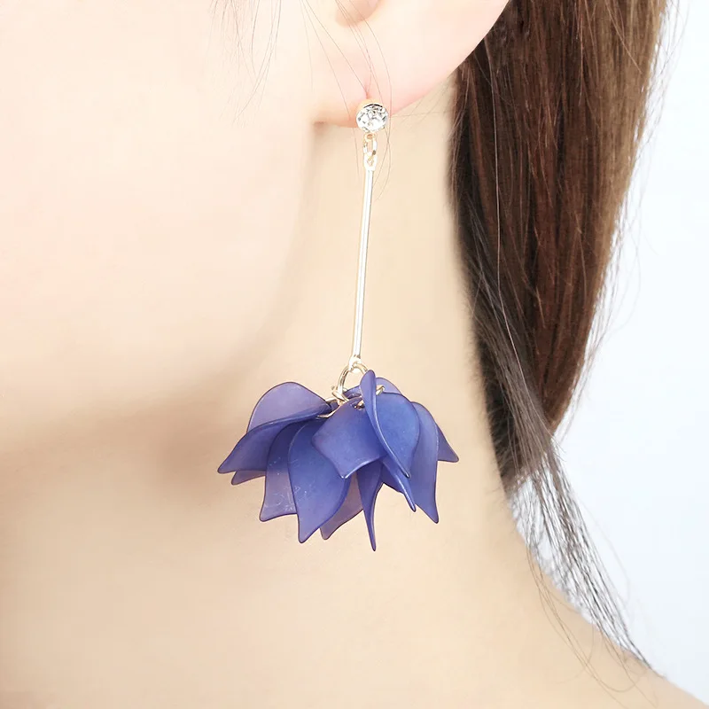 Новинка 2018 года себе серьги свадебный резиновый цветок розовый Висячие для