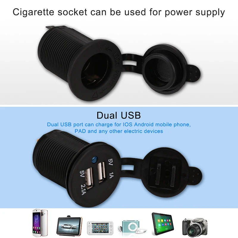 Панель переключателя ADPOW с двумя Usb портами 12 в|Переключатели и рычаги для авто| |