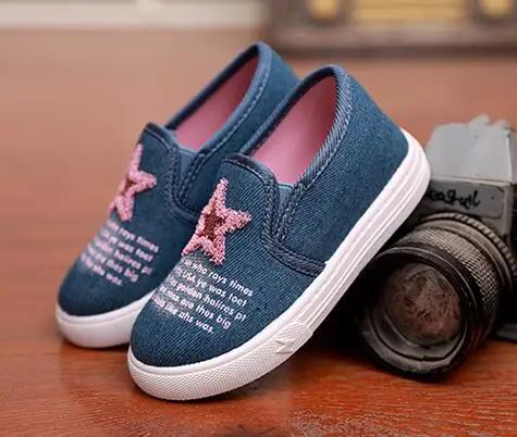 

2018 spring and autumn fashion children's canvas shoes girls denim casual shoes