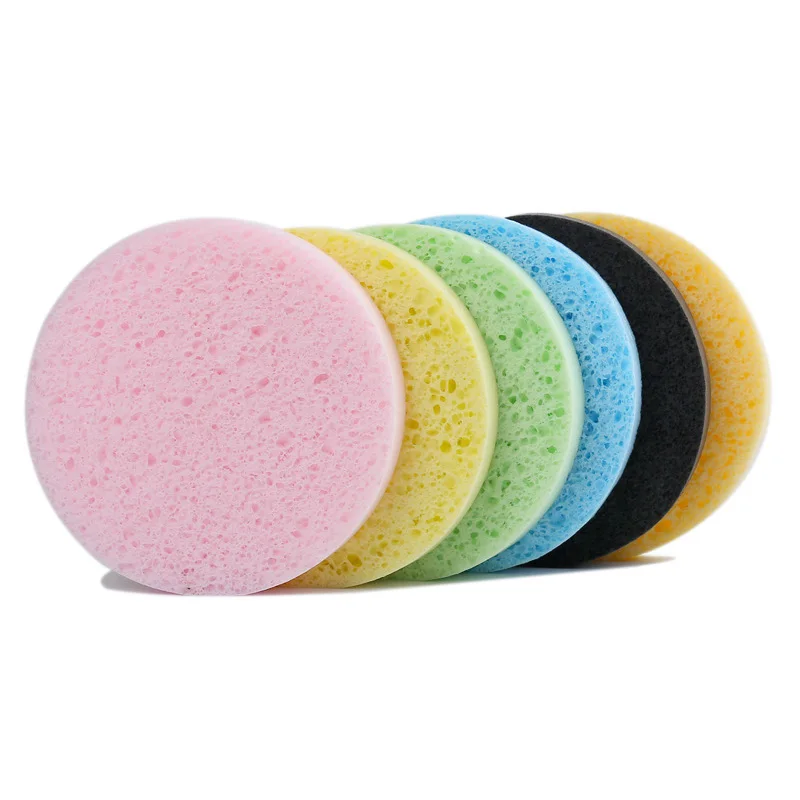 4 шт натуральных волокон древесины лице Puff очищения губка для мытья Exfoliator