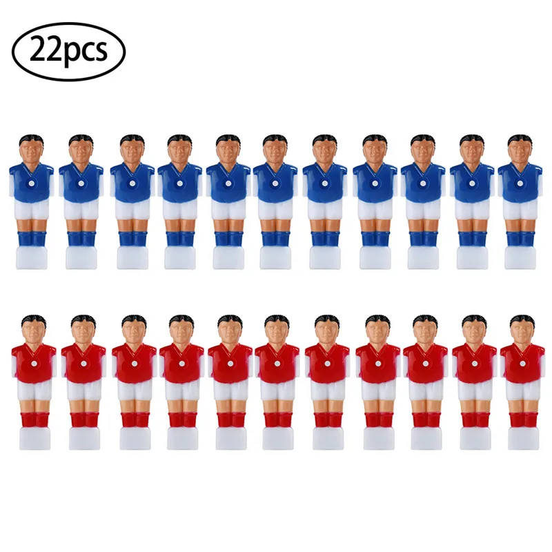 22 PCS Hot Blue Red Set Top Quality Vivid Character Design Never Fade Foosball Soccer Table Replacement Parts Man Player | Спорт и