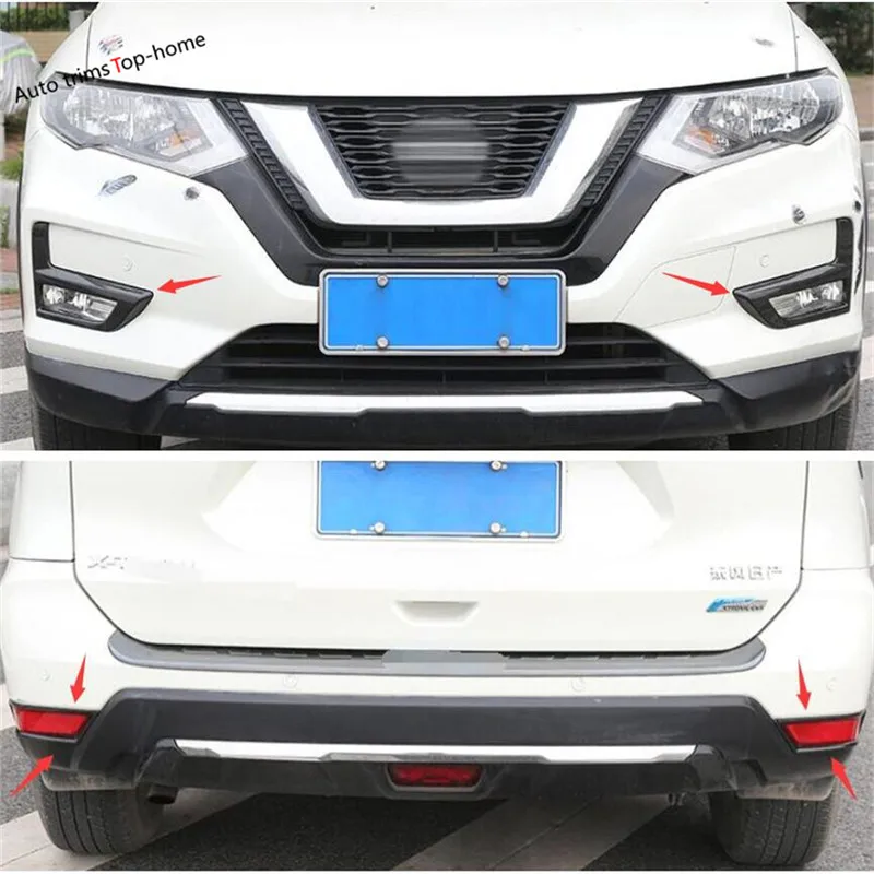 Model B Yimaautotrims передняя+ задняя противотуманная фара крышка отделка углеродное волокно ABS Подходит для Nissan Rogue X-trail X Trail T32 - Цвет: Model B